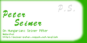 peter seiner business card